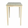 International Concepts Rectangle Top Table, 30 in W X 42 in L X 42 in H, Wood, Unfinished K-3042-42S